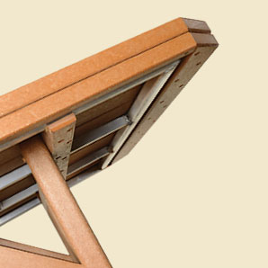 Finch poly furniture is made with durable stainless steel fasteners